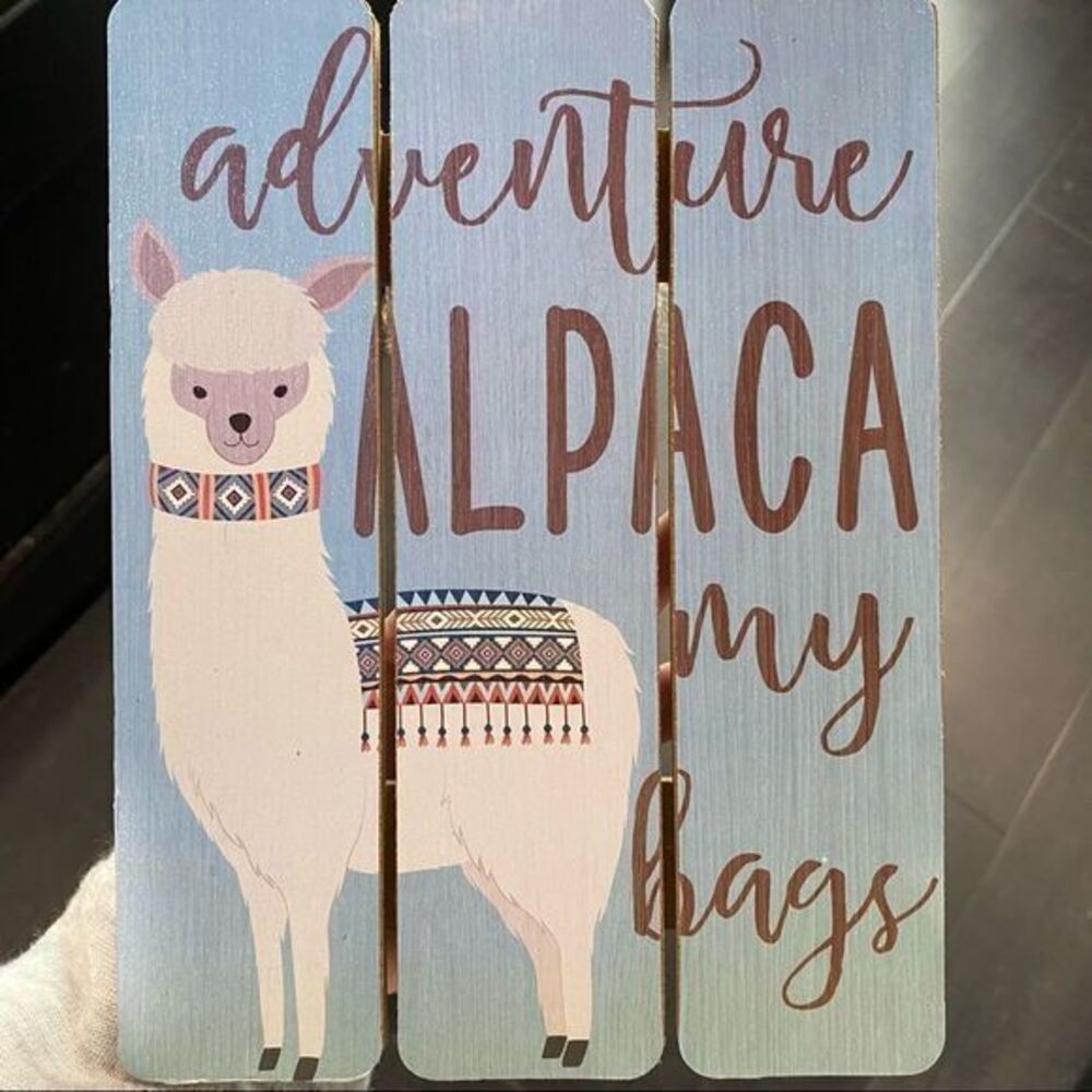 Alpaca Wooden Picture Sign Decor